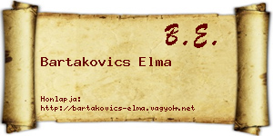 Bartakovics Elma névjegykártya